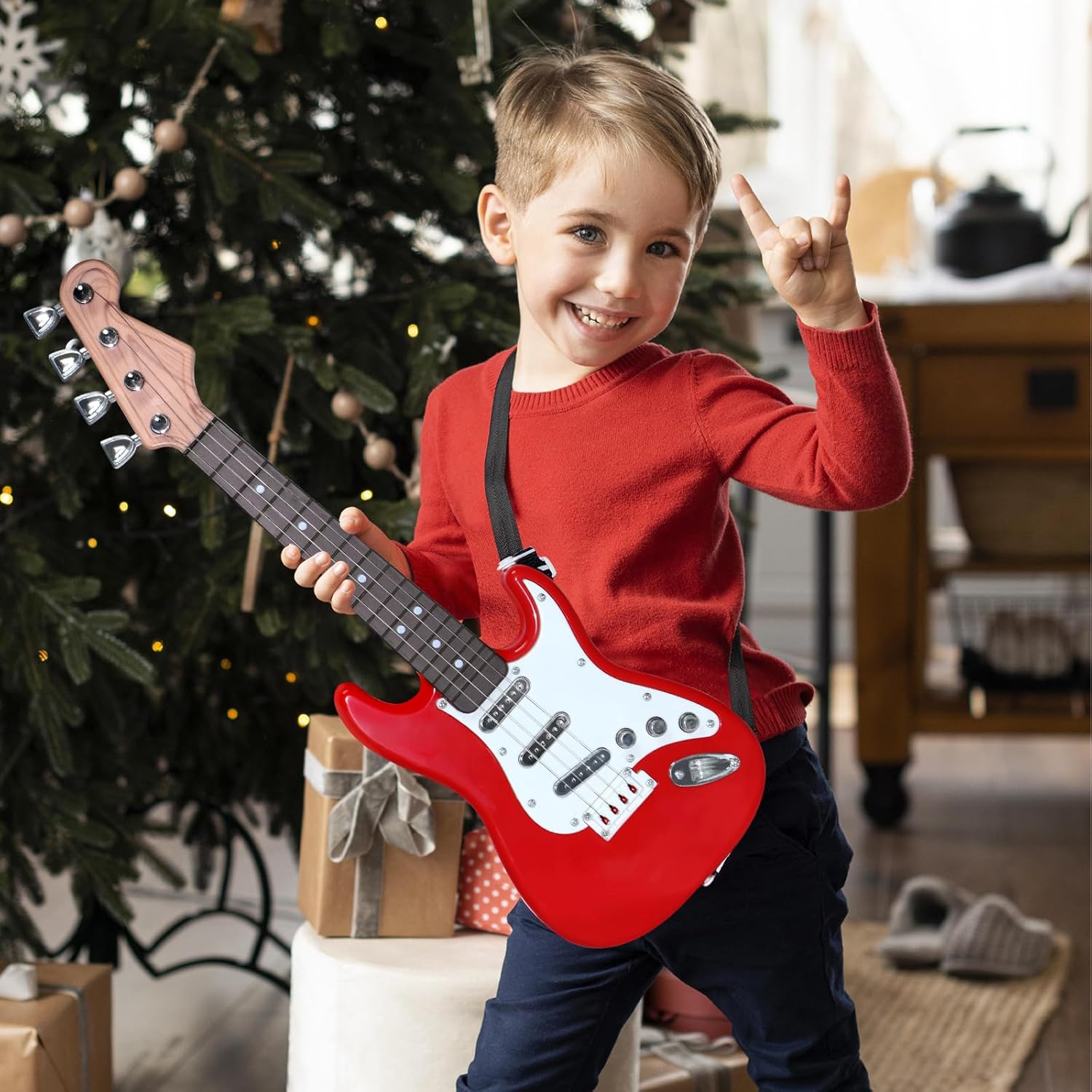 Musical Instrument Drawing - Kids Electric Guitar Toy - 4-String
