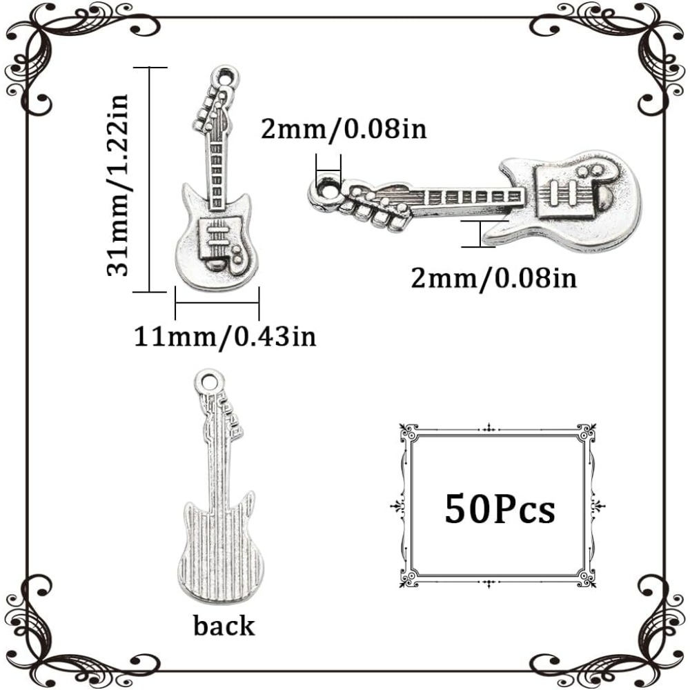1 Box 50Pcs Vintage Guitar Cha - Musical Instrument Box review and price