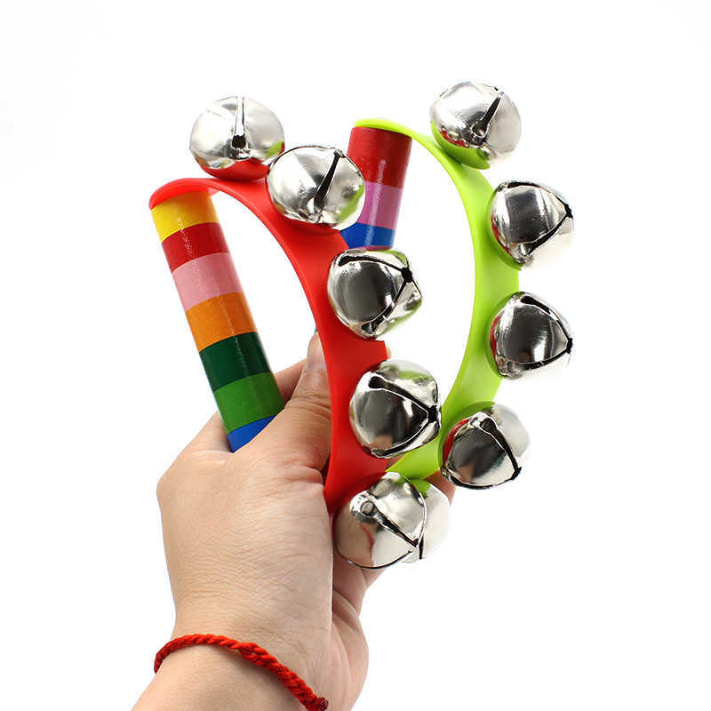 Rainbow Hand Jingle Bells Wood - Musical Instrument You Shake review and price