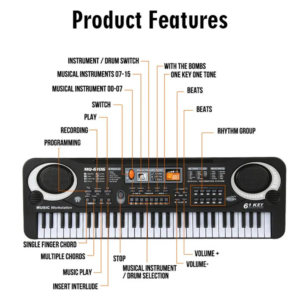 Kids Electronic Piano Keyboard - Musical Instrument Drawing review and price